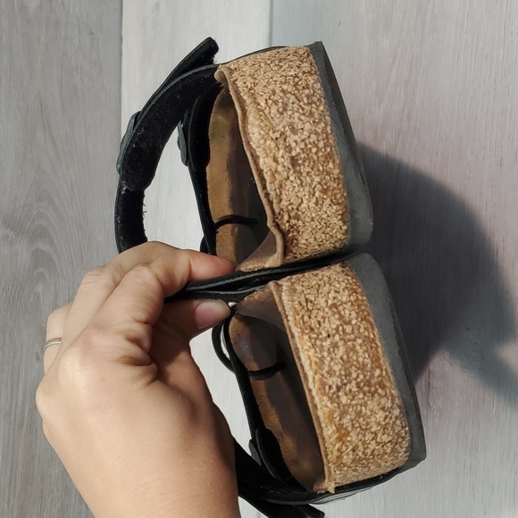 Birkenstock Women Loop Toe Leather Sandals Flats shoes sz 38/7 - Picture 5 of 11